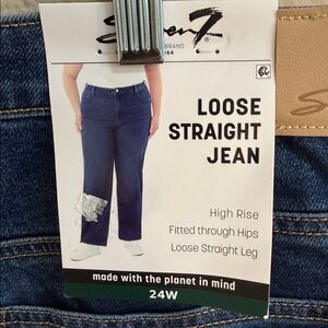 NWT Size 24W Seven7 Loose Straight Jean